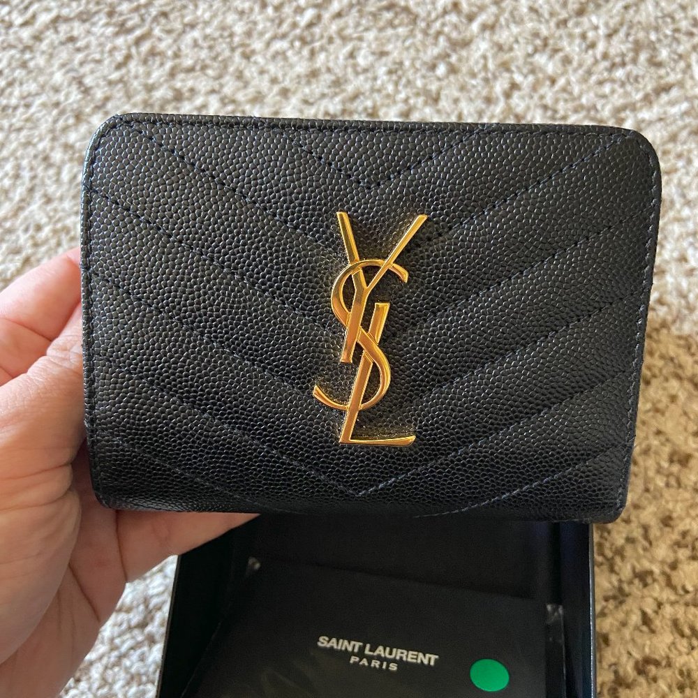 YSL Cassandre compact zippy wallet